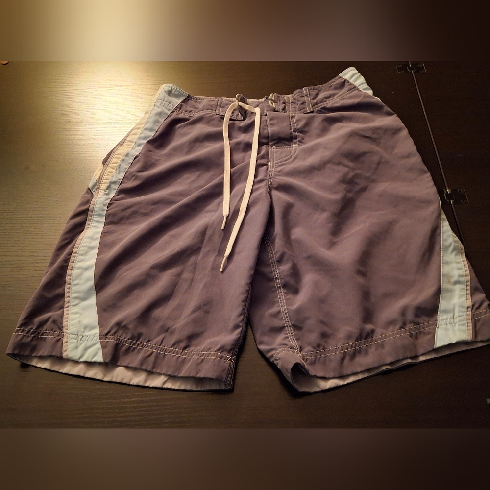 Randy River Brand Swim Shorts Waist Size 30 Gray And Blue